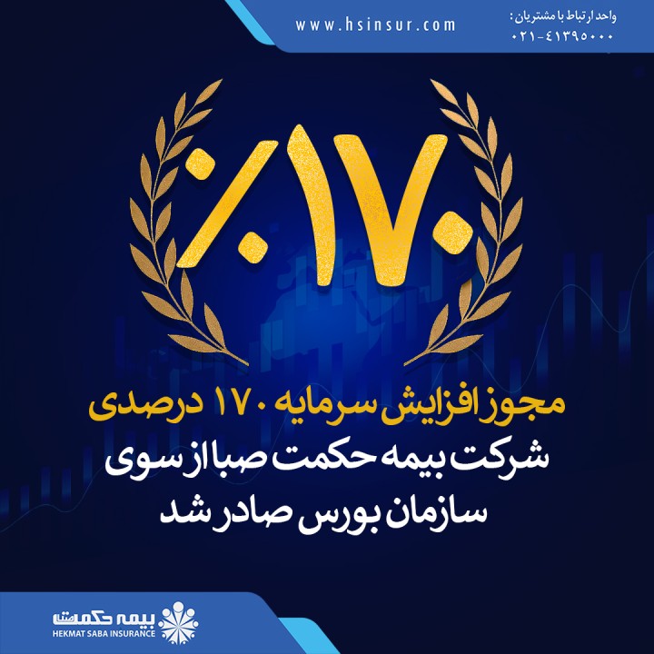 مجوز افزایش سرمایه 170درصدی شرکت بیمه حکمت صبا از سوی سازمان بورس اعلام شد
